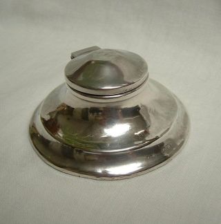 Antique Edwardian Sterling Silver Capstan Inkwell Chester 1916