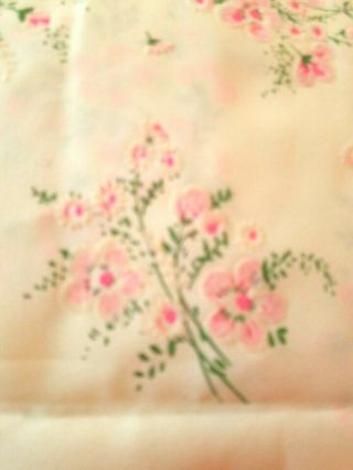 Vintage Sheer Cream Flocked Pastel Bouquets Flowers Floral Fabric 2 Yds X 44 " W