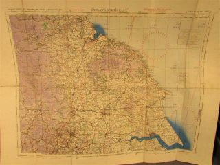 Ww2 British Raf War Map Of England,  Northeast 2nd Edition
