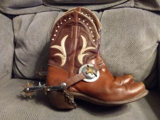 Vintage 1950’s Youth Cowboy Boots With Spurs