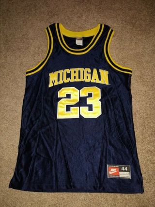 Vintage Michigan Wolverines Fab Five Era 23 Authentic Nike Jersey Size 44 Large