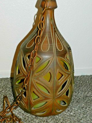 Large Vintage Ceramic Swag Lamp.  Mcm Mid Century Modern Abstract