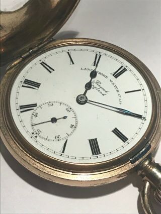 Vintage Gold Plated Half Hunter Pocket Watch - Lancashire Watch Co Ltd 5