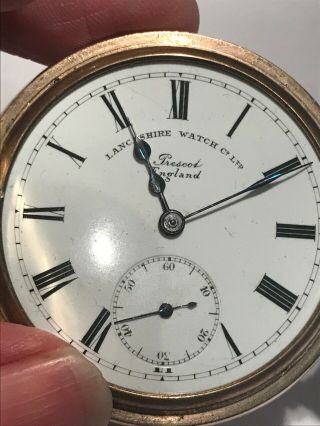 Vintage Gold Plated Half Hunter Pocket Watch - Lancashire Watch Co Ltd 6