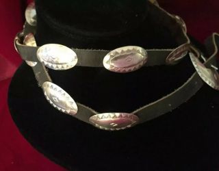 Vintage Really Old Navajo Old Pawn Native American Sterling Silver Concho Belt