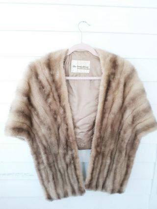 Gorgeous Vintage 60s Blonde Mink Stole Fur Capelet Wrap - L - Xl