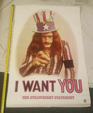 Rare 1970 Vintage The Strawberry Statement Movie Poster Official Mgm Theater