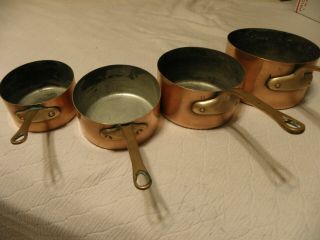 Vintage Bazar Francais Copper Cookware Set