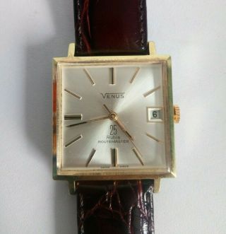 Vintage Very Rare 1960 ' s VENUS ROUTEMASTER 25 Jewel Automatic Watch 2