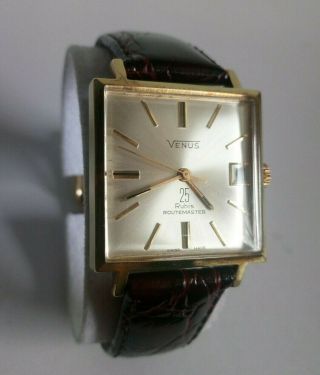 Vintage Very Rare 1960 ' s VENUS ROUTEMASTER 25 Jewel Automatic Watch 3