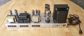 Vintage 6bq5 Tube Stereo Power Amplifier W/ Third Channel,  Complete,  Shape.