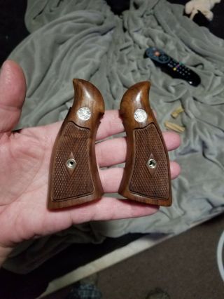 Vintage Smith & Wesson K Frame Diamond Factory Wood Grips -