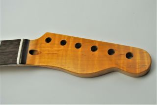 Flame Maple Guitar Neck Vintage Tint Fits Telecaster 21 Fret Rosewood