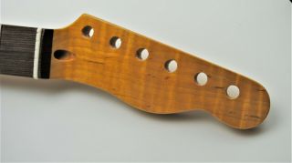 Flame Maple Guitar Neck Vintage Tint Fits Telecaster 21 Fret Rosewood 2