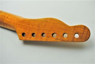 Flame Maple Guitar Neck Vintage Tint Fits Telecaster 21 Fret Rosewood 5