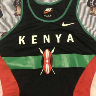Vintage 90s Kenya Track And Field Team Issued Nike Singlet Top Shirt Size Medium 2