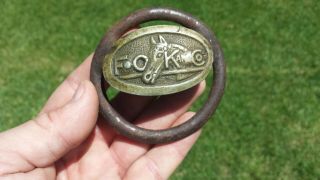 Vintage Embossed F O K & Co.  Horse Harness Bridle Tack Buckle Badge Emblem Sign
