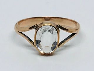 Victorian Rock Crystal Ring In 9ct Rose Gold
