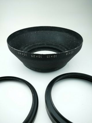 Vintage Angenieux Lens Hood And Filter Rings For Angenieux 25 - 250mm