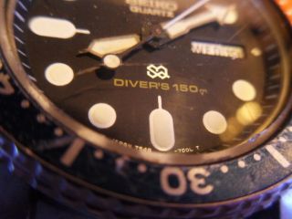 Vintage Seiko Quartz Divers 150M Wrist Watch 7548 - 700F Battery No Band 3