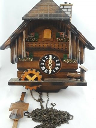 Estate Rare Vintage German Cuckoo Clock Black Forrest Swiss Musical No Weights.