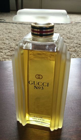 Vintage Gucci No 3 Eau De Toilette 4 Fl Oz 120 Ml,  Full Splash Bottle