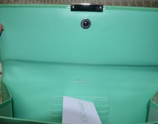 Rare Jimmy Choo Peppermint Green Reese Clutch MSRP $795 2