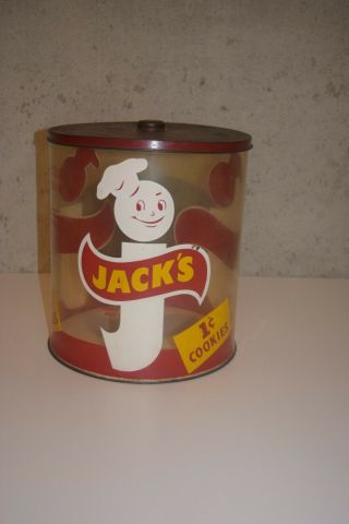 Vintage Rare Happy Jack ' s Cookies Container 2