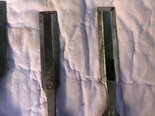 Vintage Buck Bros Handled Butt Chisels,  No.  4,  Set of 5 8
