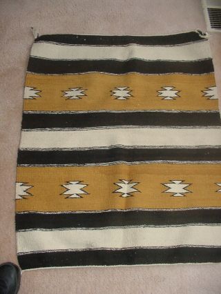 Old Vintage Navajo Indian Saddle Blanket Rug With Lazy Lines