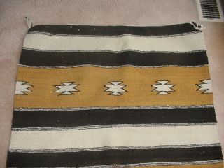 OLD VINTAGE NAVAJO INDIAN SADDLE BLANKET RUG WITH LAZY LINES 2