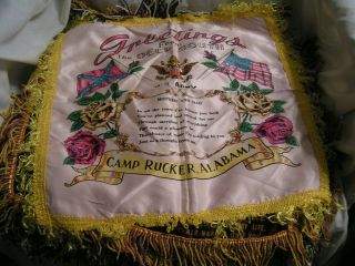 Ww 2 Pillow Cover For The U.  S Army Camp Rucker,  Al