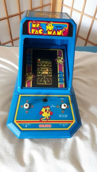 Coleco Ms.  Pac - man Vintage Handheld Arcade Tabletop Video Game Console 4