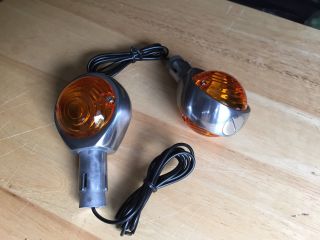 Vintage Bmw Pair Bar End Signal Lights W/bulbs,  Wire R/2,  Many Others