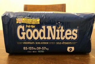 Boy Girl Vintage Goodnites Drynites Pullups 9 Diapers Size Xl 85 - 125 Lbs