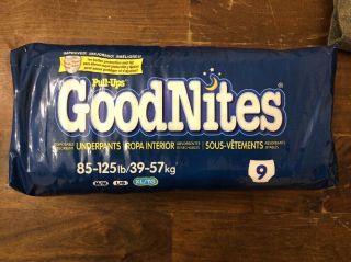 Boy Girl Vintage Goodnites Drynites Pullups 9 Diapers Size XL 85 - 125 lbs 2