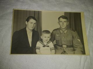 Wwii German Army Soldier Post Card Family Photograph