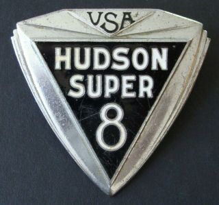 Hudson Vintage Antique 8 Circa 1931 Radiator Emblem Badge Enamel