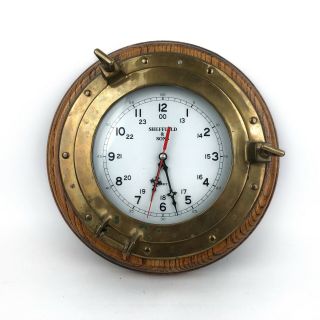 Real Wood Vintage Brass Round Quartz Wall Clock 8 " Battery Operated