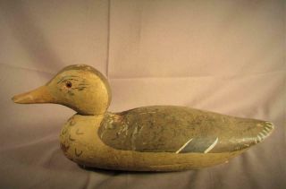 Vintage Mason Factory Duck Decoy Hen Mallard In Gun Lake Mi Area