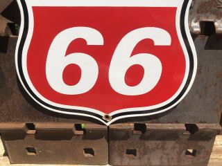 VINTAGE PHILLIPS 66 PORCELAIN SHIELD SIGN GAS STATION PUMP PLATE MOTOR OILS 5