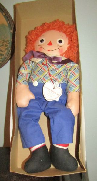 Vintage Georgene 19 " Raggedy Andy Doll 1951 Tag All Hang Tag