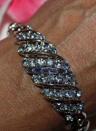 Jaw Dropping Rare Coro Signed Bracelet With Blue Stones - Flawless