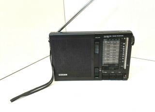 Vtg Sony Icf - 7600 Fm/mw/sw Black 7 Band Collectable Portable Radio Perfect