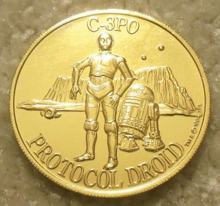 Vintage 1985 Star Wars Potf - Gold C - 3po Coin - Droids Cartoon Series