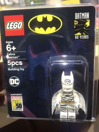 2019 Sdcc Exclusive Lego Zebra Batman Mini - Figure Dc Detective Comics 275 Rare