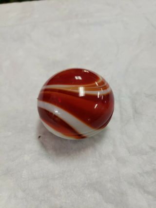 Vintage Gear Shift Knob Slag Glass Marble Red Orange Swirl Hot Rod Car Shifter