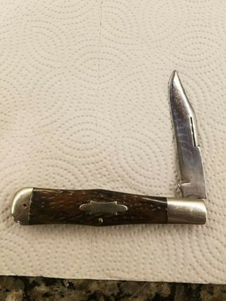 Vintage Winchester Coke Bottle Knife Model 1920 Bone Handle