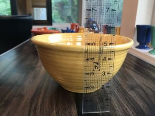 Vintage Bauer Pottery Ringware Chinese Yellow 12 Mixing Bowl 9.  25” Wood Stand 3
