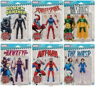 Marvel Legends Vintage Retro Wave 2 Set Vision Wasp Ant Man Spider Hawkeye Panth